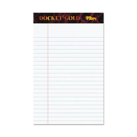 Tops Business Forms TOPS, DOCKET GOLD RULED PERFORATED PADS, NARROW RULE, 5 X 8, WHITE, 12PK 63910